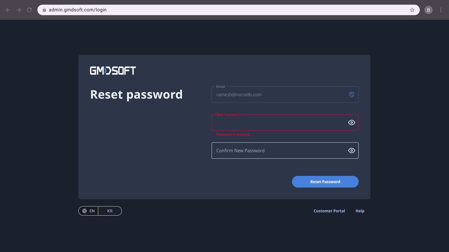 Reset Password