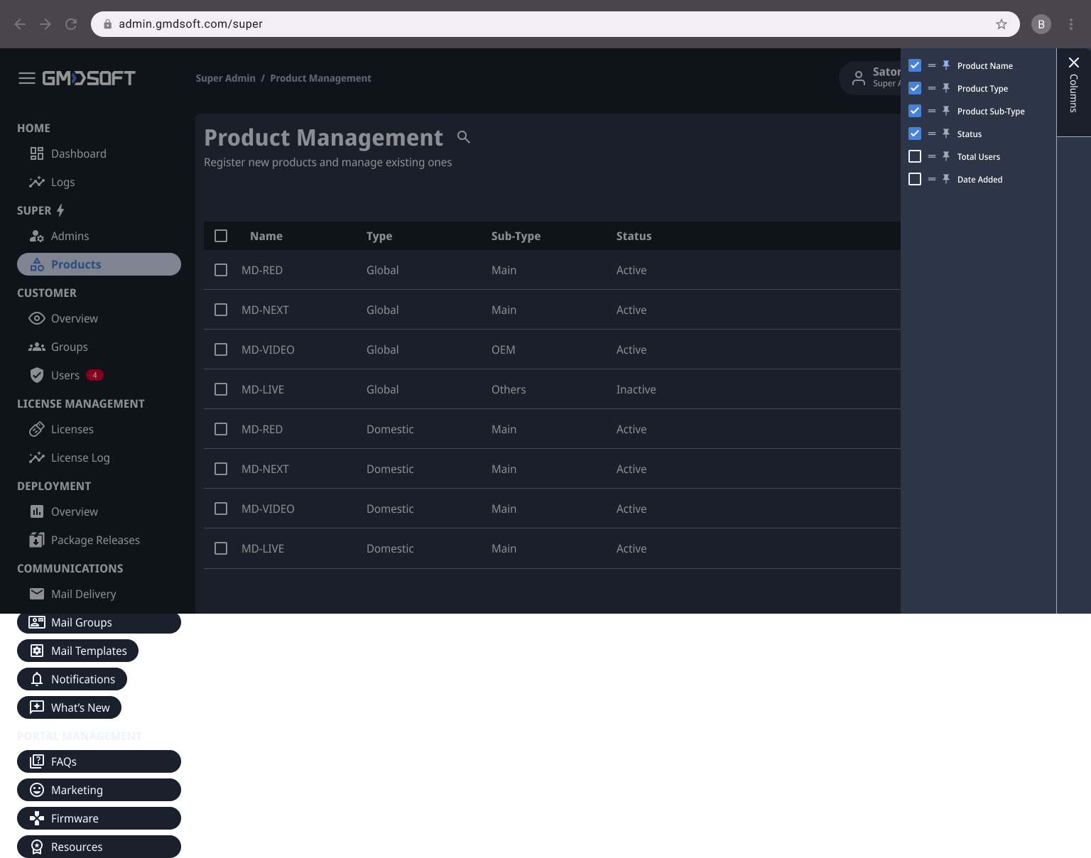 Column Selector