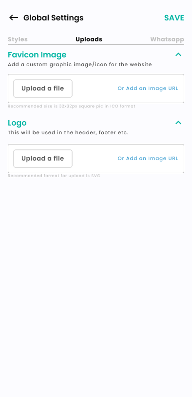 Mobile — Global Settings