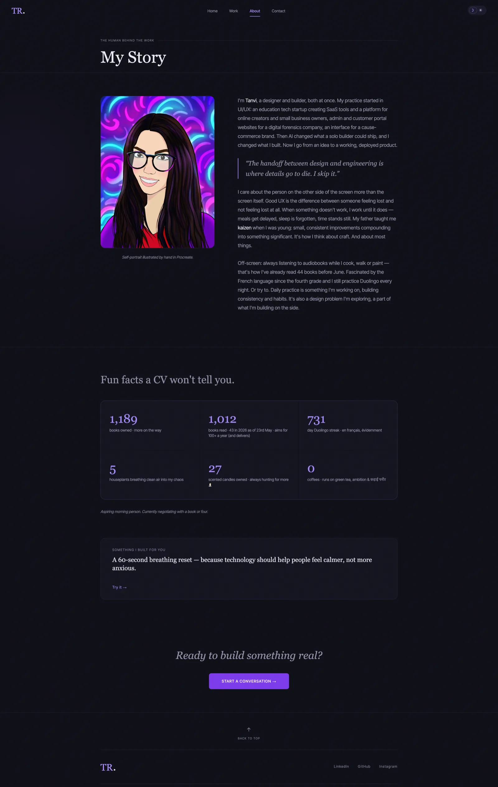 About — Dark mode