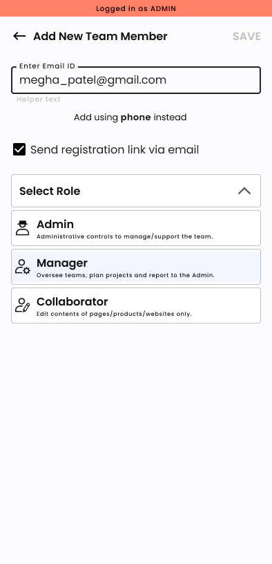 Mobile — Add Member